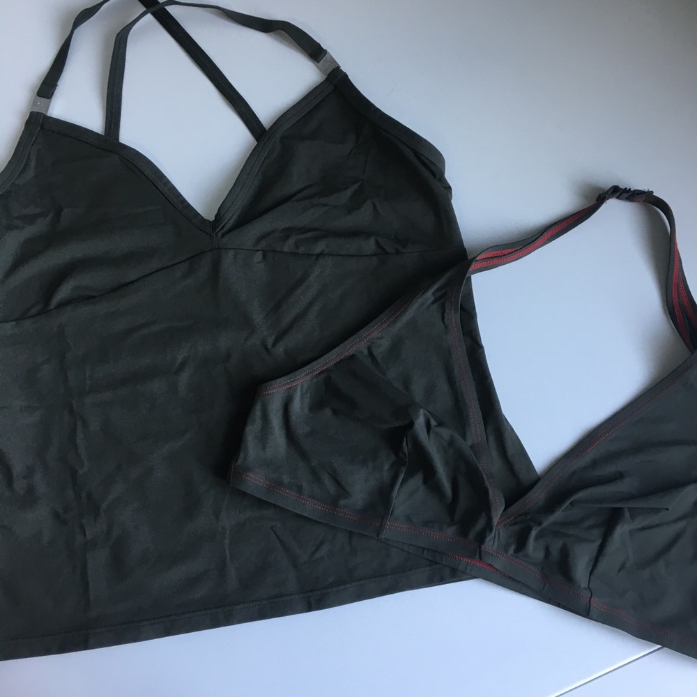 90’s Y2K Calvin Klein Olive Green Loungewear Tank Bra